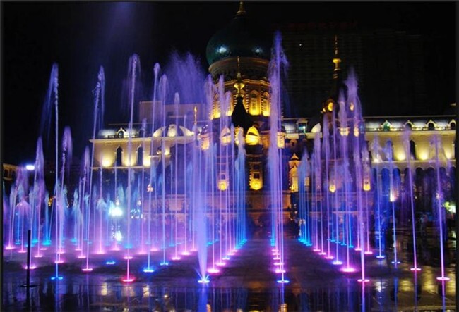 outdoor water fountains with led lights application