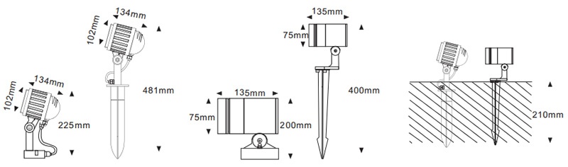 120 volt landscape lighting dimension drawing